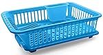 Floraware FI Unbreakable Kitchen Sink Dish Drying Corner, Dish Drainer and Drying Rack for Kitchen (Blue)