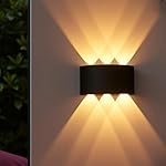 PIXORA Waterproof Up Down Led Wall Lamp, Aluminium IP65 Body 6 Ray, Warm White, Indoor/Outdoor Decorative Wall Sconce Light, 2 Years Warranty (6 ray Warm)