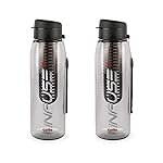 CELLO Infuse Water Bottle Set of 2, 800ml, Black | Food Grade Unbreakable Detox Bottle with Infuser Chamber | Reusable Leakproof Lightweight Easy to Carry Fridge Pet Bottle For Home, Gym & Outdoor