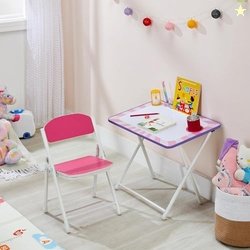 Amazon Brand - Solimo Folding Study Table and Chair Set for Kids, Comp