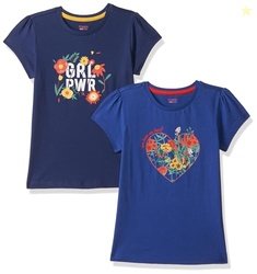 Amazon Brand - Symbol Girl Cotton Regular T-Shirt (AW22SMGKTEEPO2-01_M