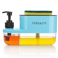 EPISKEY 3 in 1 Soap Pump Dispenser Dish Soap Liquid Dispenser Sponge H