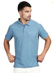 LUX PARKER Men Cotton Blend Regular Fit Polo Shirt 1102_1PC_Adriatic B