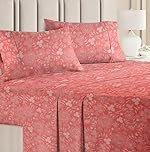 BSB HOME 100% Cotton Feel Flat Double Bedsheets with 2 King Size Pillow Covers | Double Bed Breathable | Wrinklefree | Ultrasoft 180 TC Supersoft |90 x 100 Inches | Color- Pink Floral