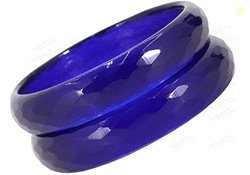 NMII Glass with Diamond Shaped Glossy Finished Bangle/Kada Set For Wom
