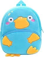 HappyChild Toddler School Bag Plush Cartoon Mini Preschool Bag for Baby Girl Boy 2 to 5 Years 2.O BLUE DUCK KID