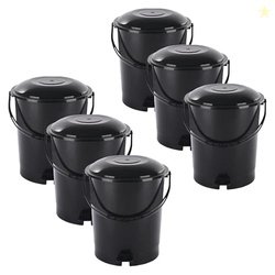 Kuber Industries Pack of 6 Plastic Dustbin for Home with Pedal Lid & H