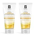 NutriGlow Vitamin C Daily Foaming Face Wash with Orange Peel, Oil Control, Sulphate Free, For glowing All Skin Types For Men And Women (100 ml) Pack of 2