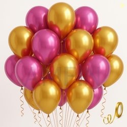AMFIN (Pack of 20) 10 inch Metallic Chrome Balloons. Birthday, Anniver