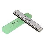 JUAREZ JRH24A Professional Blues Harmonica Key of C Scale | Mouth Organ | Cover – Stainless Iron | Comb – Abs | Reed â Brass with Case Silver