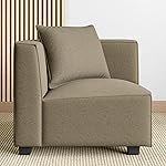 Home Centre Helios Brigade Solid Wood Fabric 1-Seater Wedge Sofa with Cushion – Brown