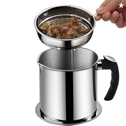 1.3L Stainless Steel Oil Strainer with Fine Mesh Filter, HeatResistant