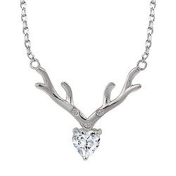 GIVA 925 Silver Anushka Sharma Silver Deer Heart Necklace |Gifts for G