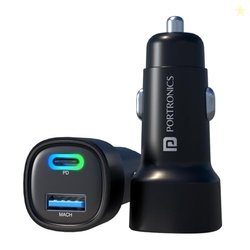 Portronics Car Power 30 Dual Output Fast Car Charger with 30W Type-C P