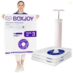 BOXJOY     (80x100cm) Transparent Vacuum Storage Bags for Packing Clot