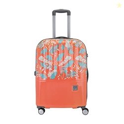 Genie Foliage Trolley Bag Small Size, 55 cms Coral Printed Hard Side T