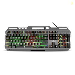 FRONTECH Wired Gaming Keyboard with 104 Keys | Rainbow Backlight Effec