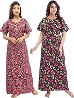 Fabme Women’s Printed Cotton Nightdress Nighty – Pack of 1