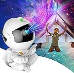FLYNGO Plastic Astronaut Night Light Galaxy LED Projector Lamp with Remote Control, and 360Â° Adjustable, Night Lamp for Kids, Bedroom, Gaming Room,Home Party, Birthday Gifts (Guitar Astronaut), White
