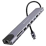 ZEBRONICS CT101, 10 in 1 Multiport HUB, 4K HDMI, 100 Watts PD Charging, USB 3.0, 2X Type C, 4X USB, SD, mSD, RJ45, Compact Metal Design, LED Indicator, Multi OS Compatible