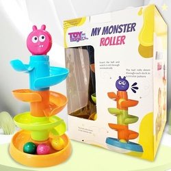 ToyMagic Monster Roller Swirl N' Roll Ramp |5 - Lavel Withh 3 Ball Dro