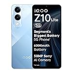 iQOO Z10 Lite 5G (Titanium Blue, 6GB RAM, 128GB Storage) | 6000 mAh Battery | Dimensity 6300 5G Processor with 433K+* AnTuTu Score | IP64 Rated & Military Grade Shock-Resistance*