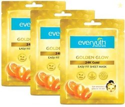 Everyuth Naturals Golden Glow 24K Gold Sheet Mask (Pack of 3 * 25ml)(7