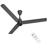 Polycab Wizzy Plus 1200mm 5-Star BLDC, Remote Ceiling fan for Living Room| 55% Energy Saving, 100% Copper, High Air Delivery, Free Installation | 3+1 yr WarrantyãMatt Blackã