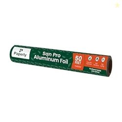 Paperly San Pro Aluminium Foil Roll | 50 Feet | Food-Grade 11 Micron |