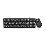 FRONTECH Wired Keyboard and Mouse Combo | Membrane Keys with Retractable Stands | USB Plug & Play | Ergonomic & Comfortable Design | 1 Year Warranty (1692, Black)