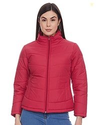 Qube by Fort Collins Women's Nylon Bomber Jacket (39231 SMU_Red_XL)