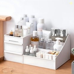 Houshe SYNYEY Cosmetic Organizer Box Drawers Storage Plastic Stationar