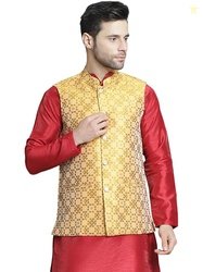Jompers Men's Woven Design Nehru Jacket
