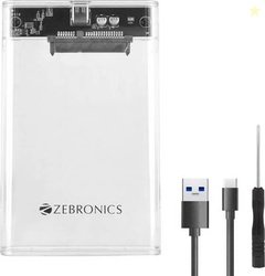 ZEBRONICS CSH01,Transparent Case, Speeds upto 5 Gbps 2.5 inch Shock Re