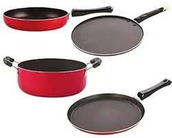 NIRLON Kitchen Non Stick Aluminium Cookware Gift Set of 4 Pieces (FT13