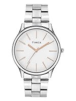 TIMEX Analog Watch for Man with White Round Dial & Silver Stainless Steel Bracelet Band Water Resistant Men’s Wrist Watches – TWTG73SMU02