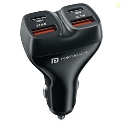 Portronics Car Power Quard 111W Car Charger, 4 Ports Fast Car Charger,