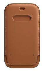 Apple Leather Sleeve Basic Case with MagSafe for iPhone 12, 12 Pro (Saddle Brown)
