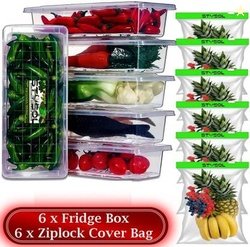 Stysol Plastic Fridge Container - 1500 ml(Pack of 6, White)