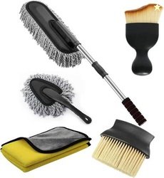 Dirtgo Microfiber Duster (Big+Small), Cleaning Brush 2 Pcs, 600 GSM To