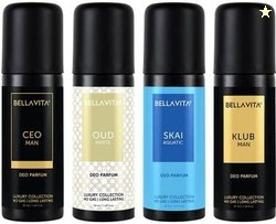 BELLAVITA organic Deo Parfum Travel-Size Gift Set|4x50 ml|Long Lasting