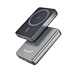 JUICE OJP1002 Magnetic Portable Charger | 5,000mAh Wireless Portable Charger with USB-C Cable | Type-C Input/Output with Max 15W Wireless Output Power Bank (Black)