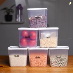 Clazkit Fridge Plastic Storage Boxes with lid (Pack of 6)  1200 ml Pla