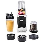 Balzano Bullet Mixer Grinder 500W, 3 Jars, 2 Blades, 3 Lids, Blender for Smoothies and Juices, Nutri Blender for Kitchen, Smoothie Maker, Italian Design, Made in India, Black