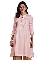 Myx Women’s Embroidered A-line fit Kurta (Available in Plus Sizes)