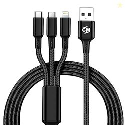 CALL MATE 3 in 1 Multiple USB Fast Charging and Data Cable for Compati