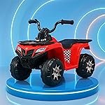 Kidsmate ATV Raider Electric Car for Kids | Battery Operated Cars for Kids with 6V Battery, LED Lights Bluetooth & USB Multimedia | Forward & Backward 4 Wheels Ride on Toy for Age 2-5 Yrs – Black/Red