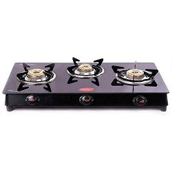 Pigeon by Stovekraft Aster 3 Burner Gas Stove with High Powered Brass