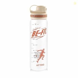 ATTRO BeFit Sports Water Bottle  1000ml, White, BPA Free, Leak-Proof,