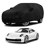 Sulfar 100% Water Resistant Car Body Cover Compatible with Mirror for Porsche 911 (Triple Stitched, Full Bottom Elastic, Black)